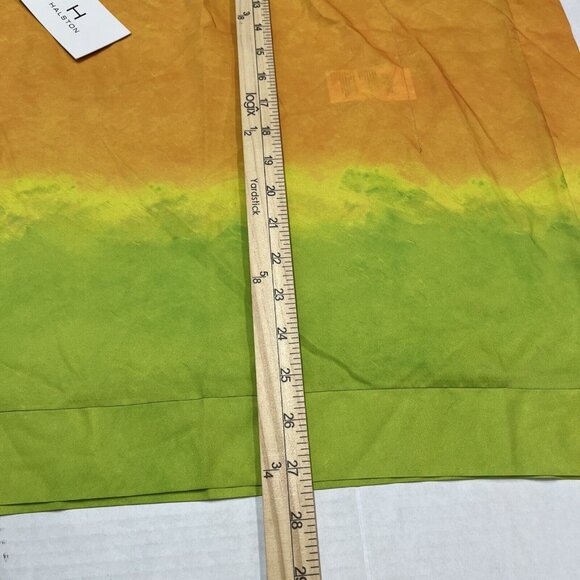 H‎ by Halston Top Womens M/L Dip Dye Lime Punch Boxy Oversized Tunic Vacation - Picture 5 of 9